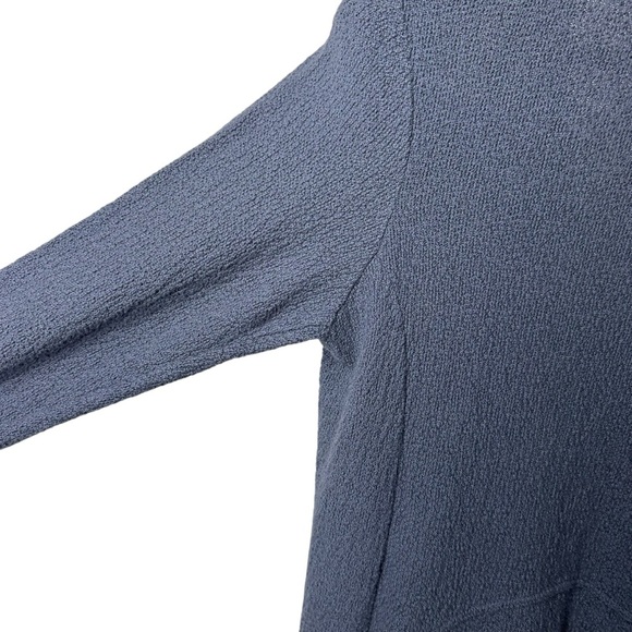 Textures Size 0 Full Zip Longline Cardigan Cotton Jacket Made in USA Blue Gray - Picture 8 of 9